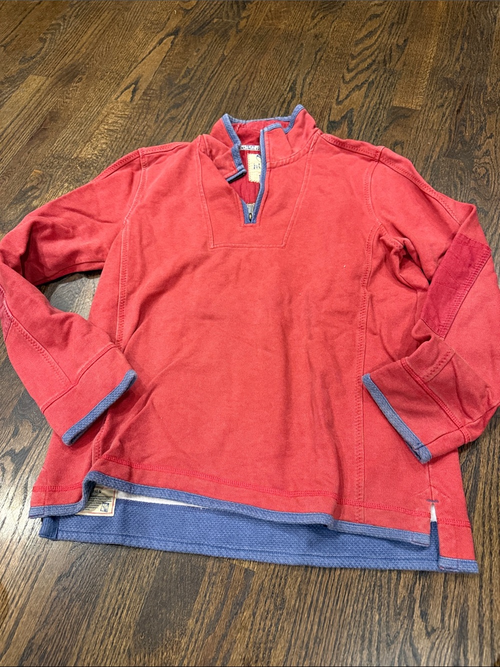 Men's Red Pullover Quarter-Zip Sweater fat face medi m
